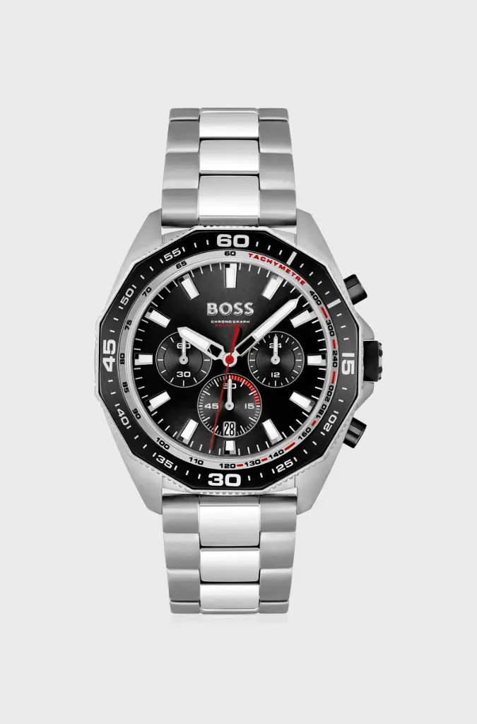HUGO BOSS Geometric Bezel Chronograph Men's Watch 