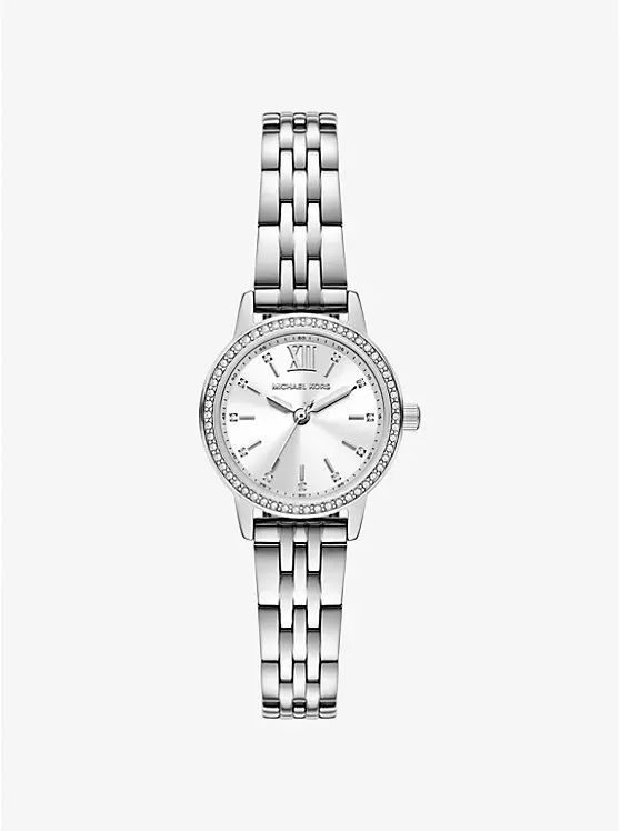 Michael Kors Mini Melissa Pavé Silver-Tone Watch