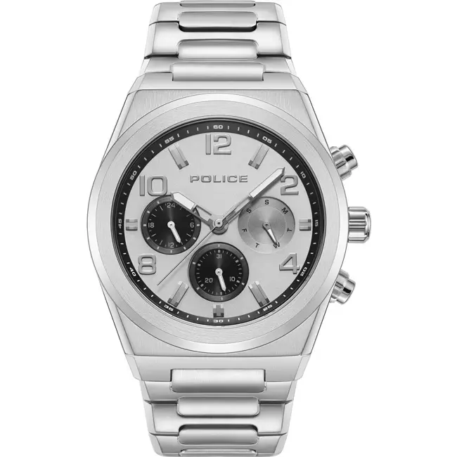 Police Salkantay Day Date Silver Watch