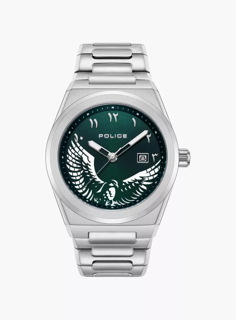 POLICE  Men's Silver Analog Stainless Steel Strap Watch