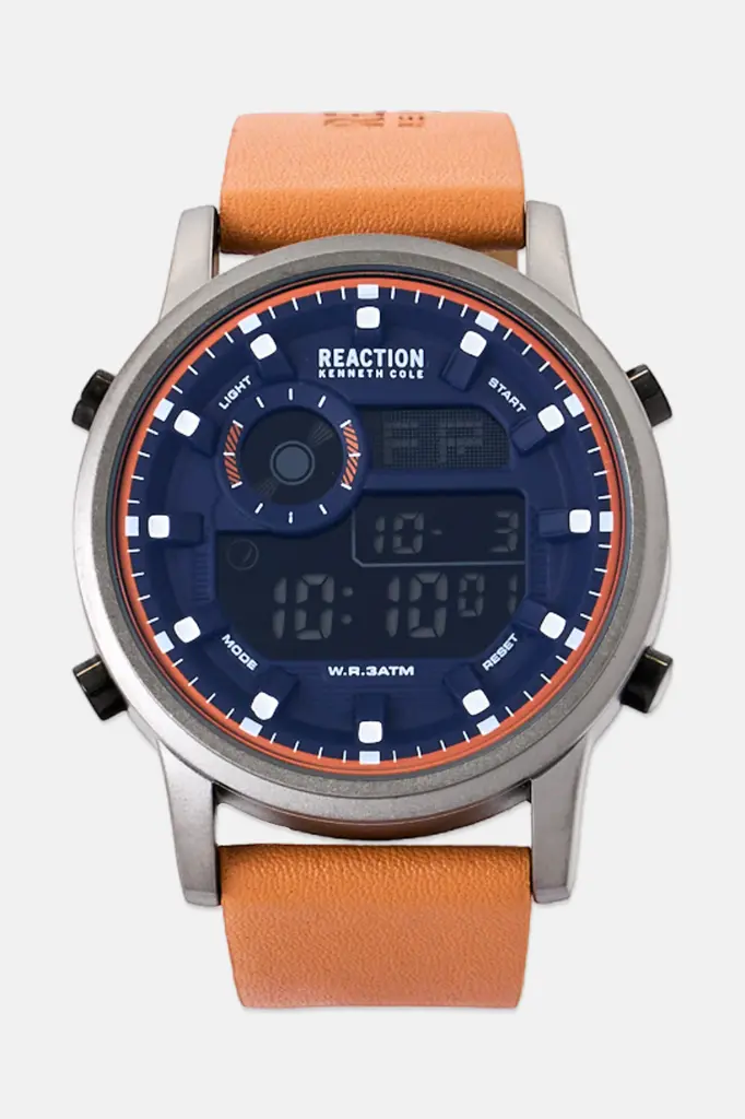 KENNETH COLE MEN'S LEATHER DIGITAL WATCH  