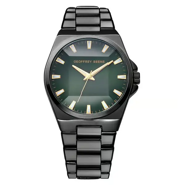 Geoffrey Beene® Faceted Glass Bracelet Watch