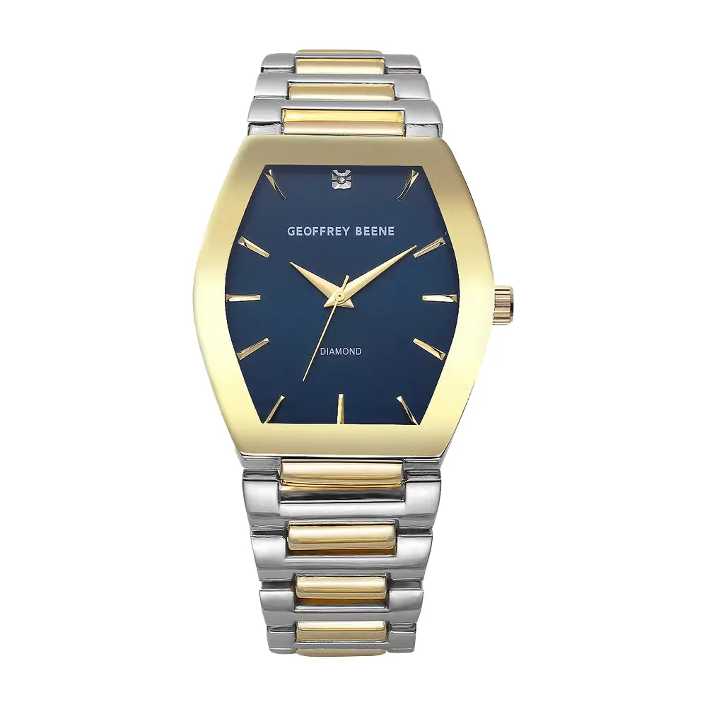 Geoffrey Beene® Gunmetal-Tone Diamond Dial Watch           