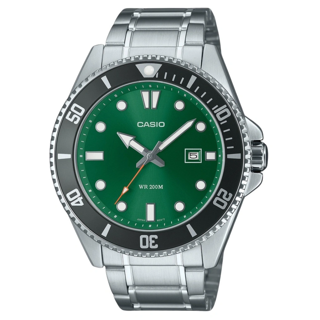 Casio Standard Analog Stainless Steel Green Dial Men's Watch  