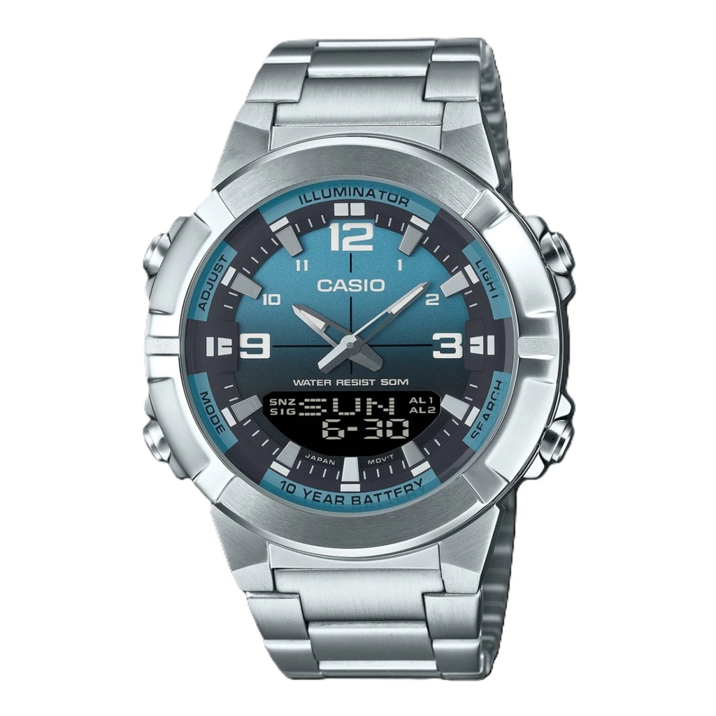 Casio Analog Digital Combination Stainless Steel Men's Watch 