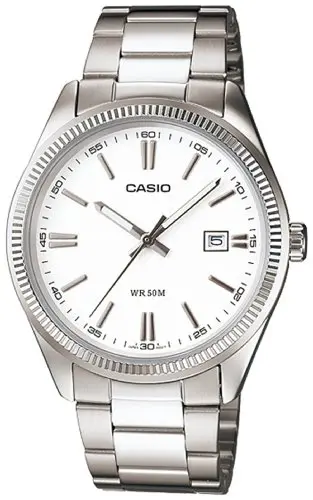 Casio Enticer Series Analog Stainless Steel White Dial Men's Watch