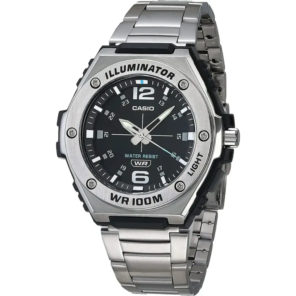 Casio Analog Black Dial Stainless Steel Men's Watch 