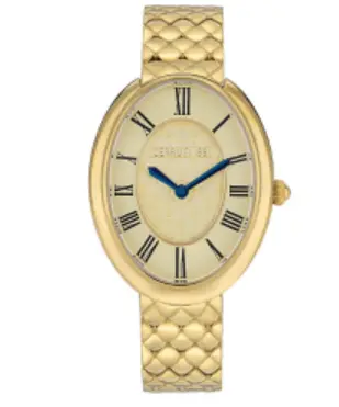 [C CRWM23003] ساعة Cerruti 1881  نسائية بيضوية ذهبية بميناء شمبانيا – CRWM23003
