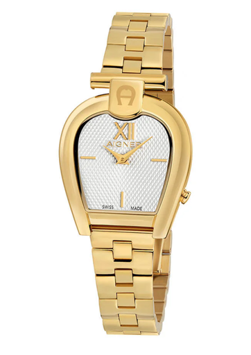 [ARWLG2000604] AIGNER SASSARI WOMEN'S SILVER DIAL SS/GOLD PLATED BRACELET WATCH
