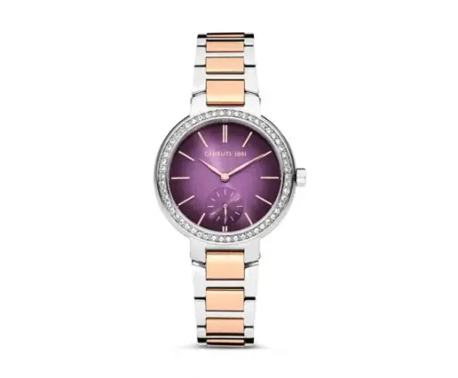[CIWLG2225603] CERRUTI 1881 WATCH Faenza Purple Sunray Dial Gold Bracelet Analog for women 