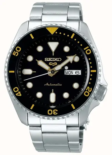 [SRPD57K1] SEIKO WATCH STEEL BLACK & YELLOW DIAL