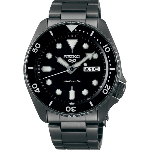 [SRPD65K1] SEIKO 5 WATCH STEEL FULL SMOKEY BLACK 