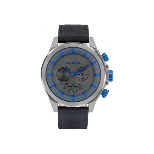 [P 15970JSU-61] POLICE WATCH P PL G BELMONT GUN CASE GUN DIAL BLU LEATHER