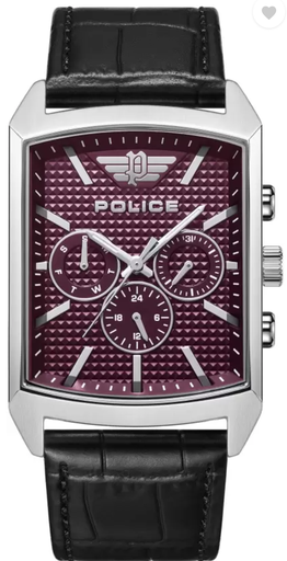 [PEWJF2204805] POLICE WATCH STEEL CASE, GREEN DIAL, GREEN LEATHER