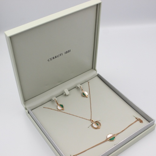 [XCIJLN2106603-NBE] CERRUTI ACCESSORIES  SET NKL+BR+ERG RG MOP BOHEME (3PC SET)
