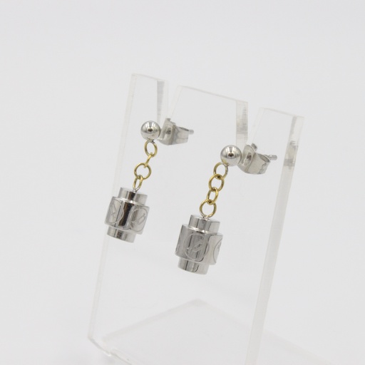 [P PJ 25744ESSG/01A] POLICE LADIES TWO TONE GOLD PLATED EARRING WITH RH
