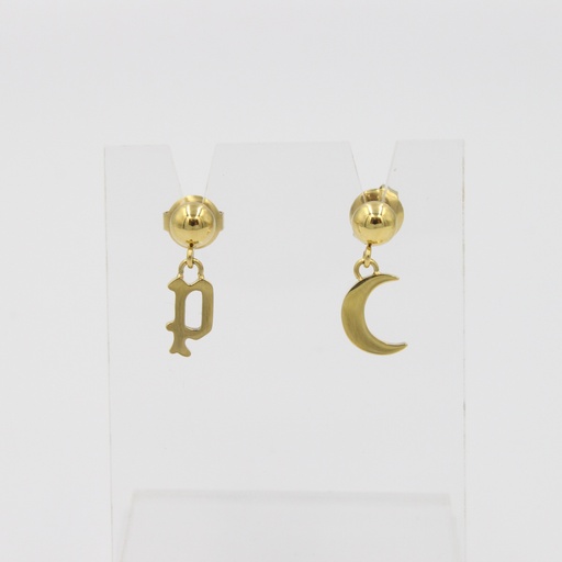 [PEJLE2109202] PE SELENE GP MIS-MATCH LOGO AND MOON EARRING
