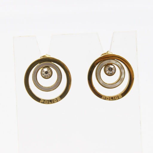 [PEJLE2102802] PE ROMAN GP EARRINGS WITH MOP & CRYSTALS
