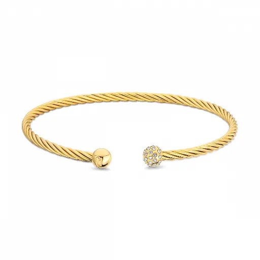 [PEJLG2121311]  PE TWIST SS POLISHED GP CRYSTAL CABLE BANGLE PEJLG2121311 