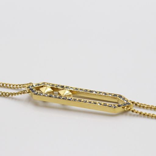 [PEJLB2120511] PE ELLIPSE SS POLISHED GP LOGO BRACELET
