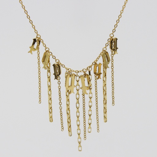 [PEJLN2010201] PE MADHYA GP NECKLACE WTH MULTIPLE P LOGO & CHAINS