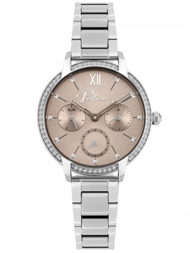 [P 16043BS-79M] POLICE L NADU SIL CASE GRY DIAL SIL BRACELET P 16043BS-79M