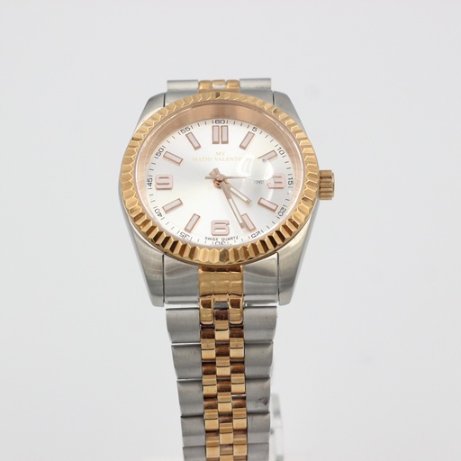[mv5020g-2] MATIO VALENTINO (M) WATCH 2 TONE SILVER DIAL