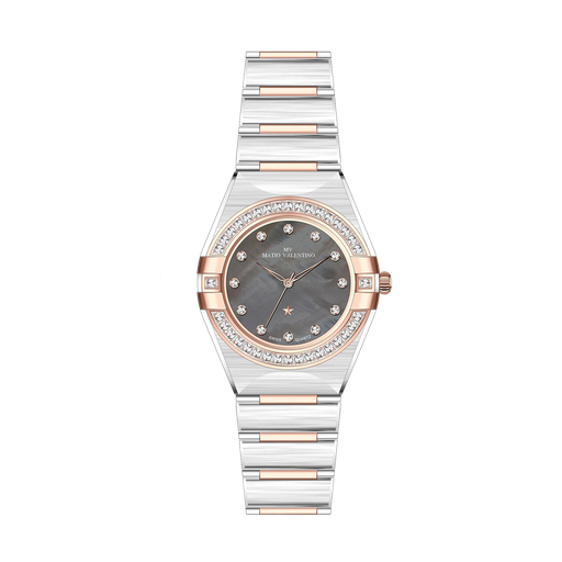 [MV7085L-3] MATIO VALENTINO (W) WATCH 2 TONE MOP STAR DIAL 
