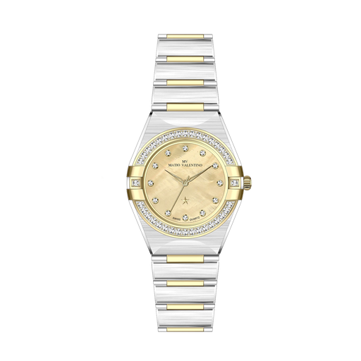 [MV7085L-5] MATIO VALENTINO (W) WATCH 2 TONE MOP STAR DIAL