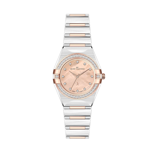 [MV7085L-6] MATIO VALENTINO (W) WATCH 2 TONE MOP STAR DIAL