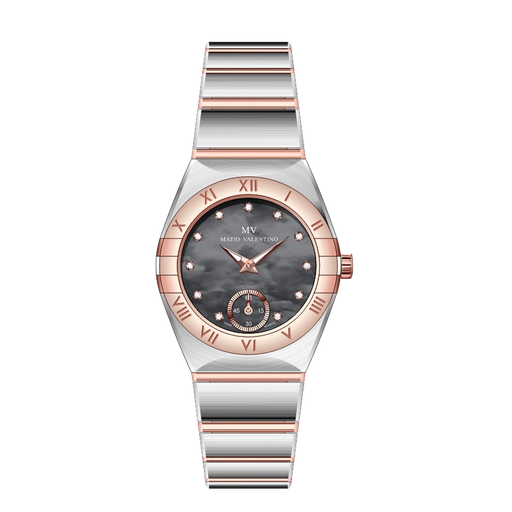 [MV5047-2] MATIO VALENTINO (W) WATCH 2 TONE GREY MOP DIAL