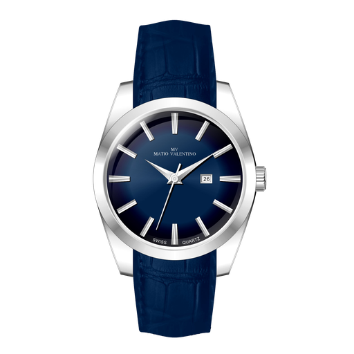 [MV7084-2] MATIO VALENTINO (M) WATCH BLUE LEATHER STRAP