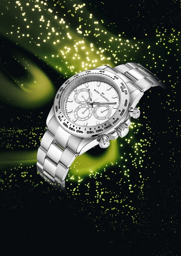 [MV7074-1] MATIO VALENTINO (M) WATCH SILVER CONOGRAPH WHITE DIAL