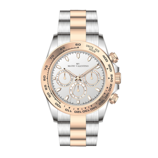 [MV7074-3] MATIO VALENTINO (M) WATCH 2 TONE CONOGRAPH WHITE DIAL