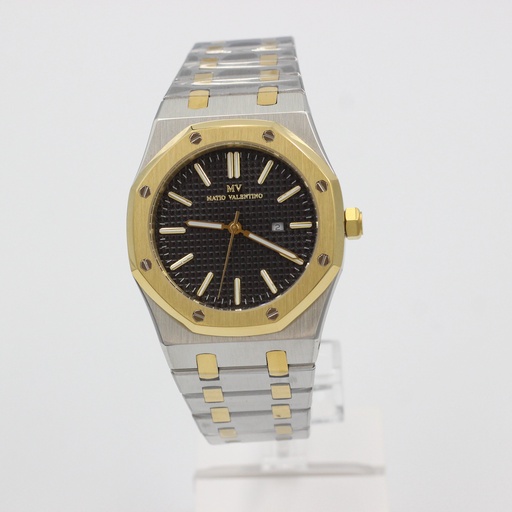 [MV6555G-5] MATIO VALENTINO (M) WATCH AP DESIGN BLACK DIAL 2 TONE