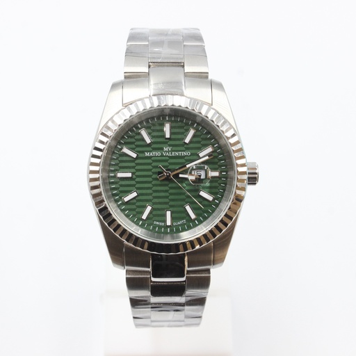 [MV5020G-1] MATIO VALENTINO (M) WATCH SILVER GREEN 3D