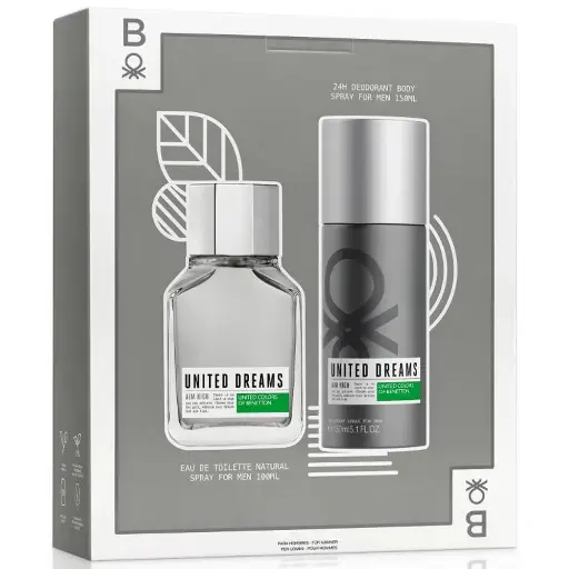 BENETTON UNITED DREAMS AIM HIGH (M)SET EDT 100ML + 24H DEODORANT 150ML 