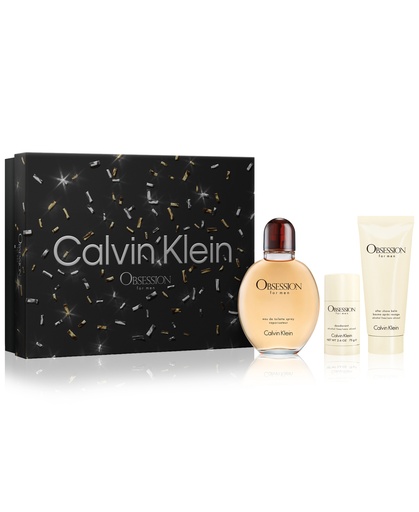 CALVIN KLEIN OBSESSION (M) SET EDT 125ML + AFTER SHAVE BALM 100ML + DEO STICK 75G