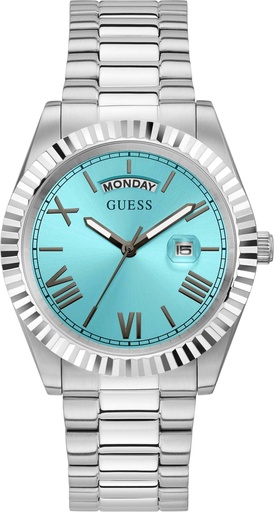 GUESS Men's Silver Connoisseur Aqua Watch