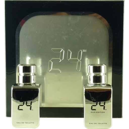 24 Platinum the Fragrance by ScentStory Gift Set -- 24 Platinum 1.7 Oz Eau De Toilette Spray + 24 Platinum Oud 1.7 Oz Eau De Toilette Spray for Men