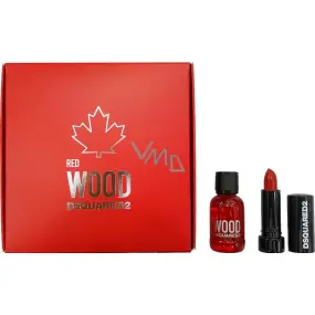 Dsquared2 Red Wood eau de toilette for women 5 ml + lipstick 1.2 g, gift set 