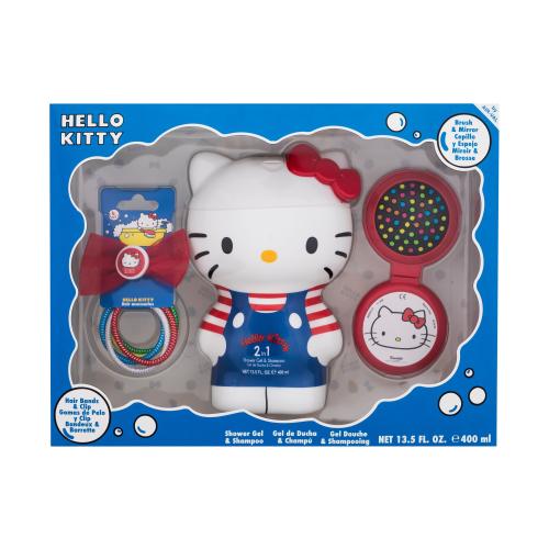 HELLO KITTY GIFT SET 2D SHOWER GEL & SHAMPOO 400 ML + HAIR ACCESORIES 