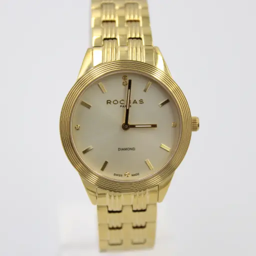 [RWFF1926] Rochas Paris Diamond Gold Watch