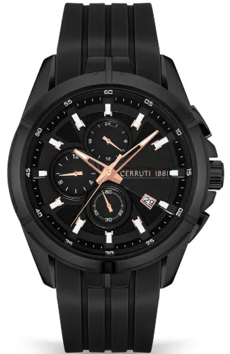 [CIWGQ2108803] CERRUTI Turchino Black Rubber Chronograph CIWGQ2108803