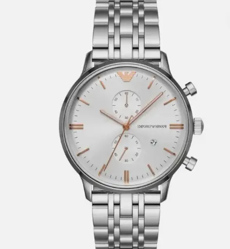 [AR19333] Emporio Armani Men's Silver Tone Chronograph Watch AR19333