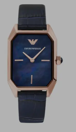 [AR11426] Emporio Armani Women Blue Dial & Leather Textured Straps Analogue Watch AR11426