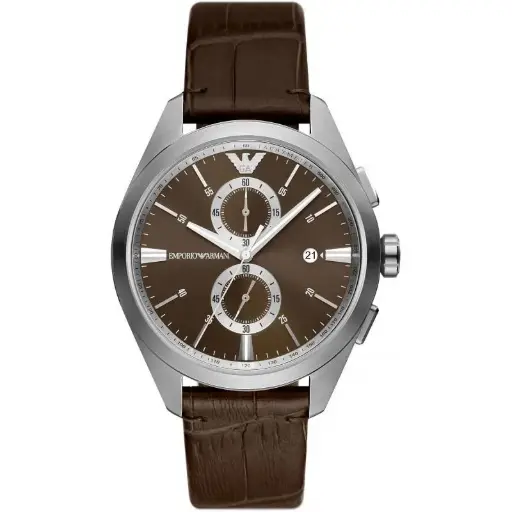 [AR11482] Emporio Armani  Chronograph Brown Leather Men's Watch AR11482