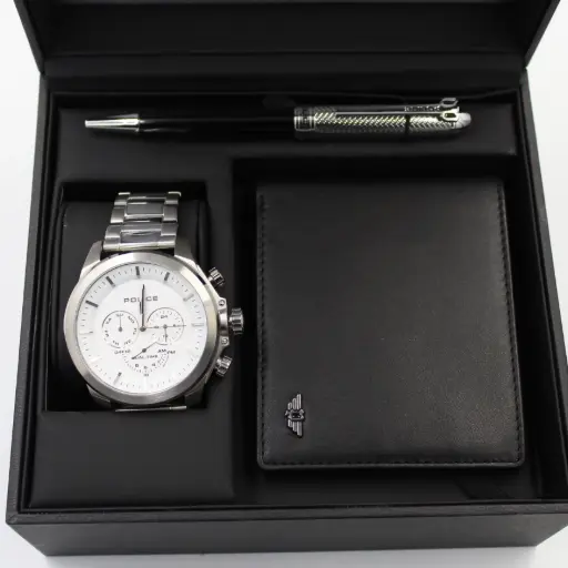[PL15970JS01M] POLICE MENS WATCH+PEN+WALLET (3PCS SET)    