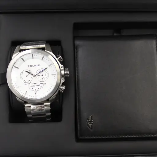 [PL15970JS01SET] POLICE MENS WATCH+WALLET(2PCS SET)     