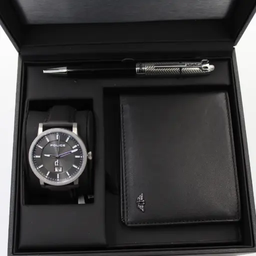 [POL001] POLICE MAN WATCH+WALLET Pen (3 PIC SET) POL001